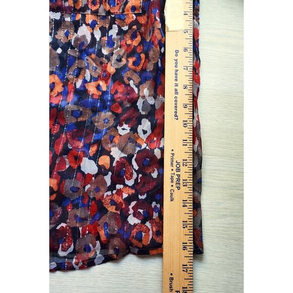 TOP/BLOUSE-CHICO'S-Multi Color-Silver Glimmer Pinstrip-Shirt Style-Chico's 1/SM - Picture 12 of 16